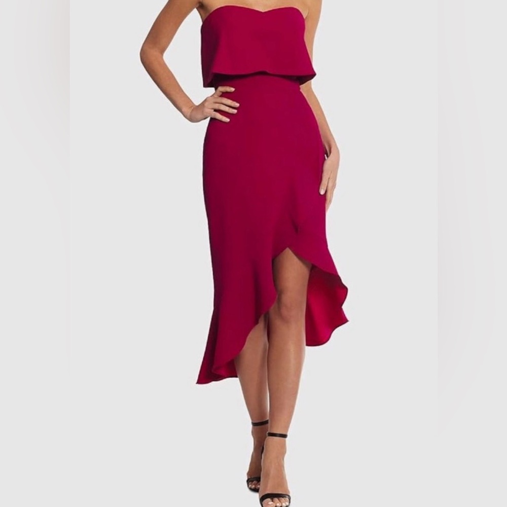 Xscape Fuchsia High Low Skirt